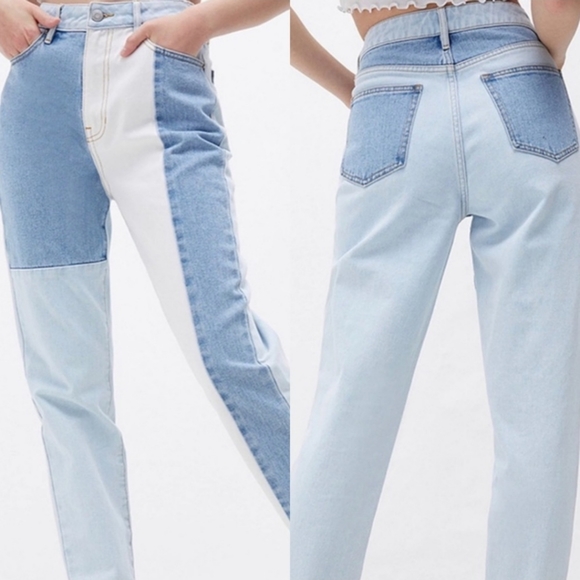 PacSun Mom Jeans Patchwork - Picture 2 of 10